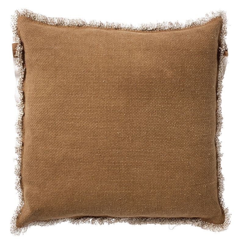 Foto van Dutch decor burto - kussenhoes van katoen tobacco brown 60x60 cm - bruin - bruin