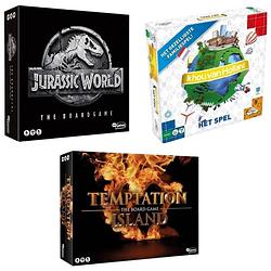 Foto van Spellenbundel - 3 stuks - jurassic world the boardgame & ik hou van holland bordspel & temptation island