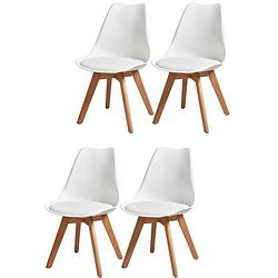 Foto van Bjorn set van 4 eetkamerstoelen - fancy white - scandinavisch - l 49 x d 56 cm