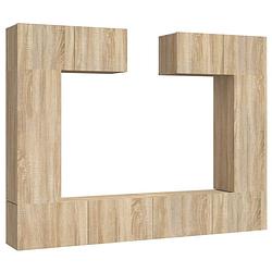 Foto van The living store tv-meubelset - sonoma eiken - 80x30x30 cm - 30.5x30x90 cm - 100x30x30 cm