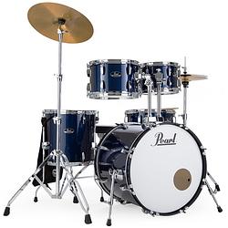 Foto van Pearl rs505c/c743 roadshow royal blue metallic drumstel inclusief bekkens