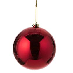 Foto van 1x grote kunststof kerstballen rood 15 cm - kerstbal
