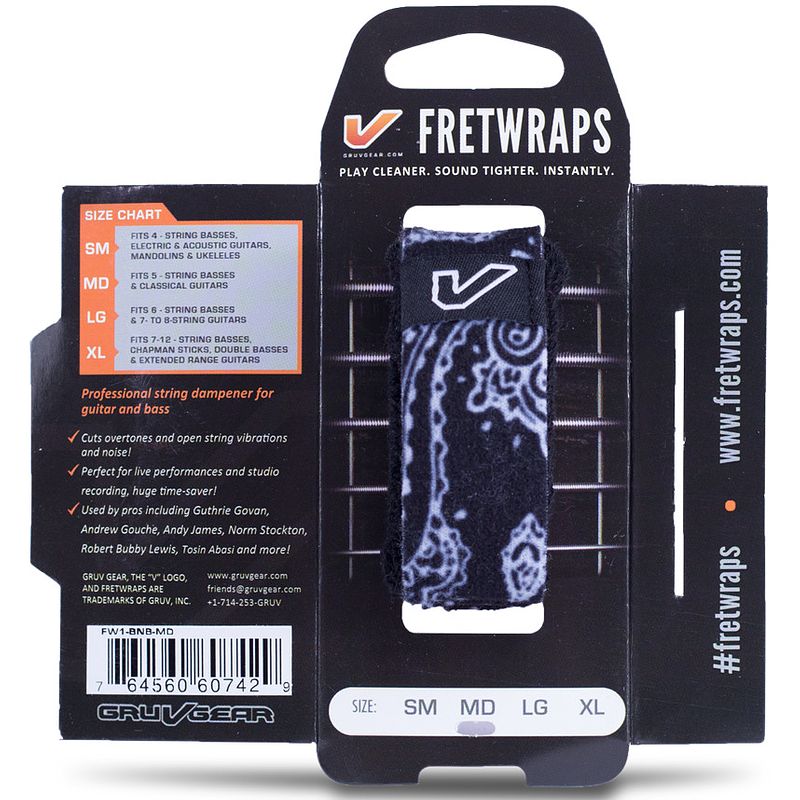 Foto van Gruvgear fretwraps 1-pack md bandana zwart