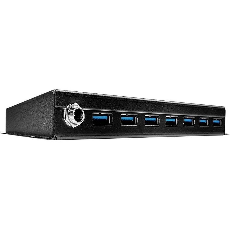 Foto van Lindy 7 port usb 3.0 metall hub 7 poorten usb 3.0-hub zwart