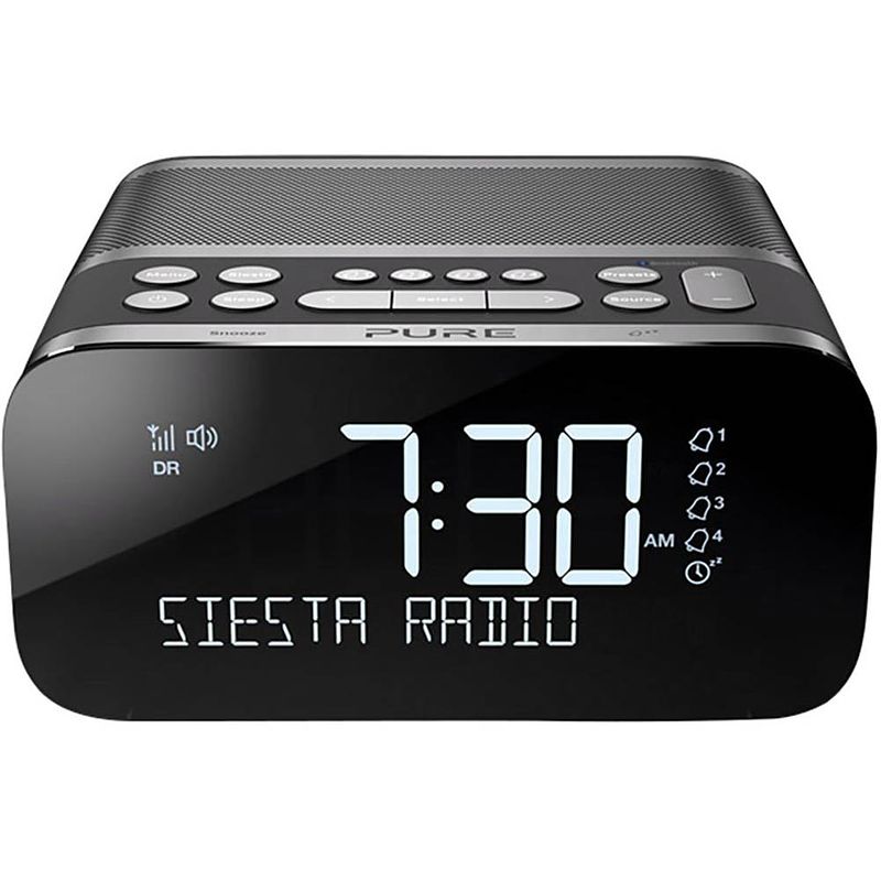 Foto van Pure siesta s6 wekkerradio vhf (fm) bluetooth, usb accu laadfunctie antraciet