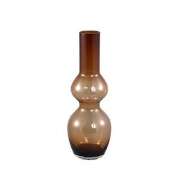 Foto van Ptmd joly brown glass vase long bulb shape s