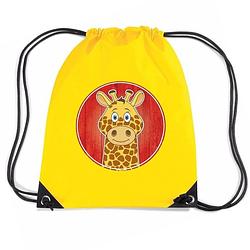 Foto van Giraffe rugtas / gymtas geel voor kinderen - gymtasje - zwemtasje