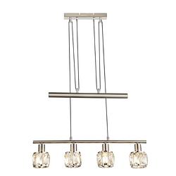 Foto van Moderne hanglamp kris - l:60cm - e14 - metaal - grijs