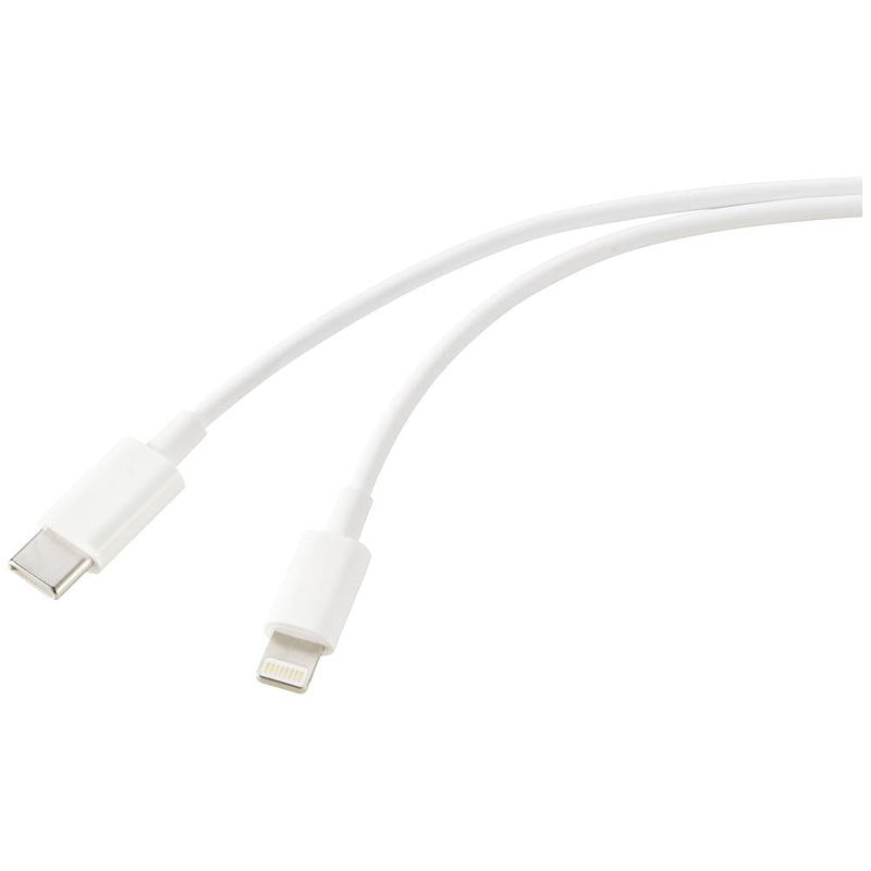 Foto van Renkforce usb-kabel usb 2.0 usb-c stekker, apple lightning stekker 3.00 m wit (bevroren) rf-5724082