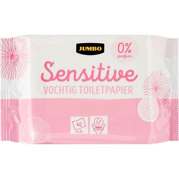 Foto van Jumbo vochtig toiletpapier sensitive 40 stuks