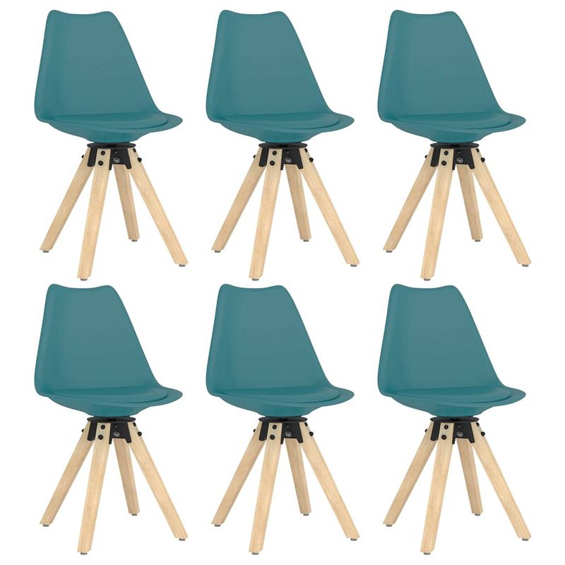 Foto van Vidaxl eetkamerstoelen draaibaar 6 st pp turquoise