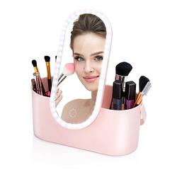 Foto van Touch of beauty make up organizer met led spiegel - reis beautycase - 24,1 x 10,4 x 11,7cm - verstelbaar led-licht