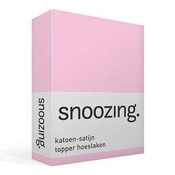 Foto van Snoozing - katoen-satijn - topper - hoeslaken - 160x210 - roze