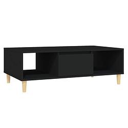 Foto van The living store salontafel scandinavische stijl - opbergschappen - 103.5 x 60 x 35 cm - zwart