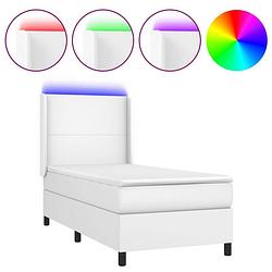 Foto van The living store boxspring bed - kunstleer - pocketvering - led