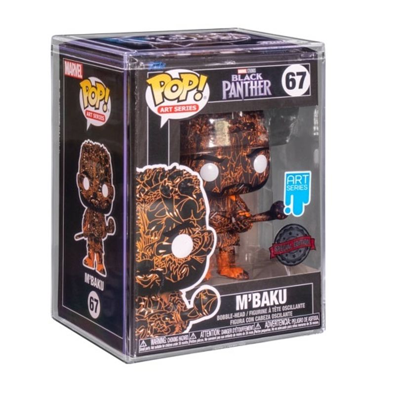 Foto van Pop artist: marvel: black panther - m'sbaku w/case (special edition) - funko pop #67