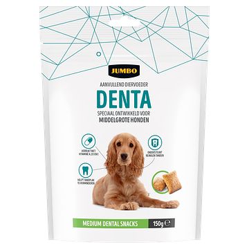 Foto van Jumbo aanvullend diervoeder denta medium dental snacks 150g