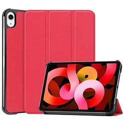 Foto van Basey ipad air 2022 hoes case hoesje rood - ipad air 2022 hoesje hard cover rood - ipad air 2022 bookcase hoes rood