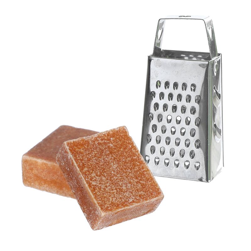 Foto van Ideas4seasons amberblokjes/geurblokjes cadeauset - amber geur - inclusief mini rasp - amberblokjes