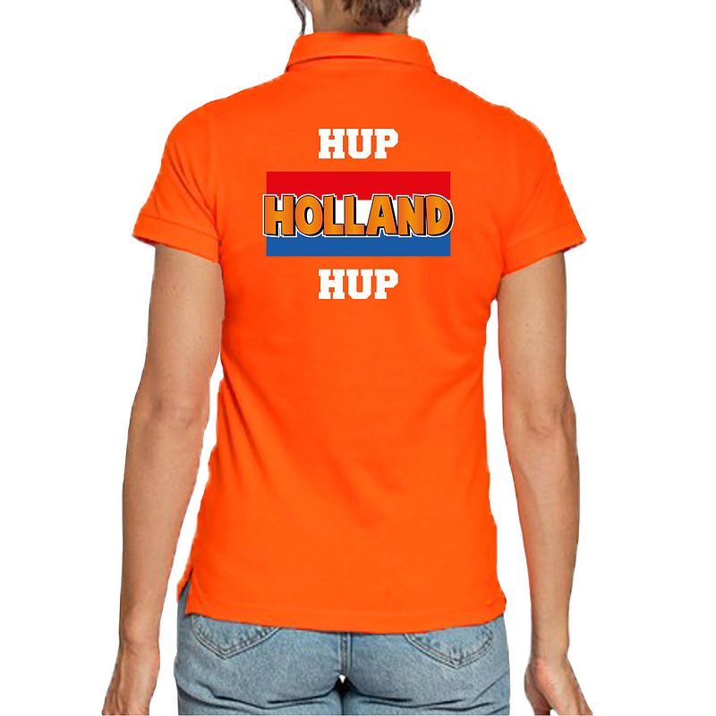 Foto van Oranje fan poloshirt / kleding hup holland hup ek/ wk voor dames l - feestshirts