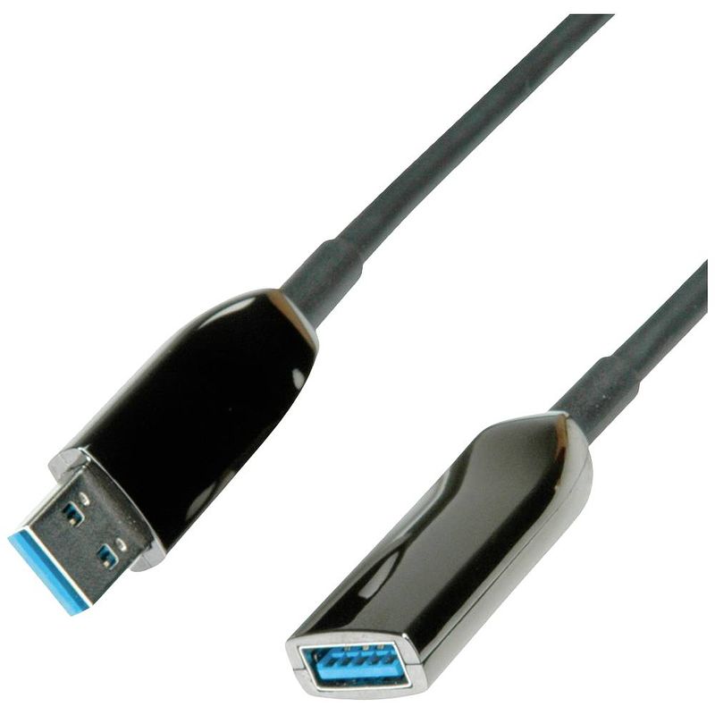 Foto van Roline usb-kabel usb 3.2 gen1 usb-a bus, usb-a stekker 15 m zwart 12.04.1076