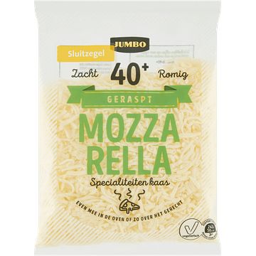 Foto van Jumbo geraspte mozzarella 40+ 150g