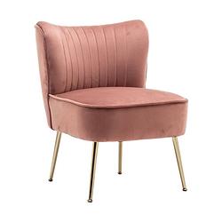 Foto van Fauteuil zitbank 1 persoons rilaan velvet oud roze stoel