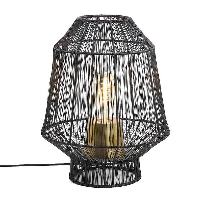 Foto van Light & living vitora tafellamp 39 cm hoog zwart