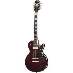 Foto van Epiphone jerry cantrell wino les paul custom dark wine red elektrische signature gitaar met koffer