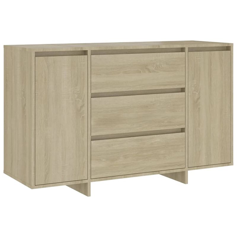 Foto van Vidaxl dressoir met 3 lades 120x41x75 cm spaanplaat sonoma eikenkleur