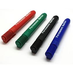 Foto van Permanent markers 4 stuks - stiften zwart / rood / blauw / groen