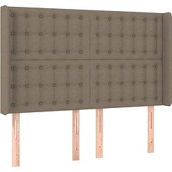 Foto van The living store boxspringbed - taupe - 193 x 147 x 118/128 cm - pocketvering matras