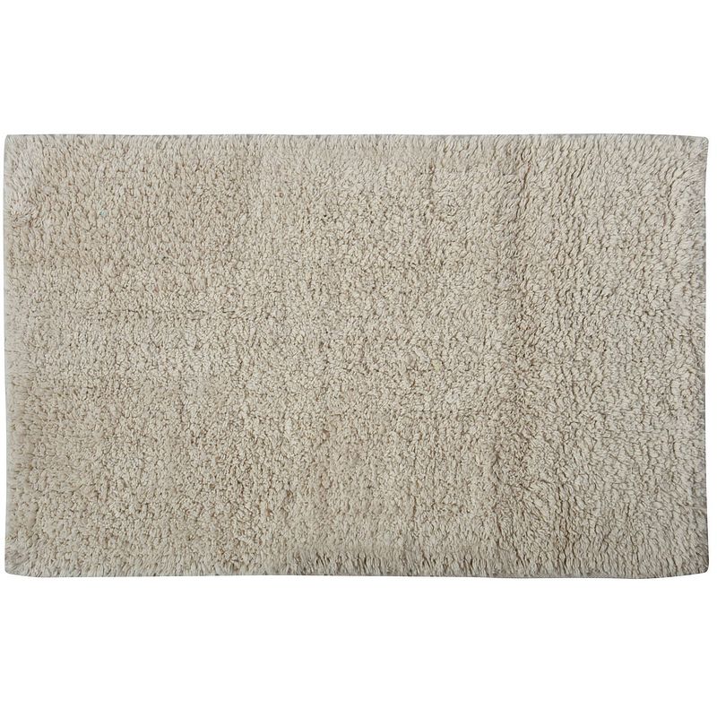 Foto van Msv badkamerkleedje/badmat voor op de vloer - creme wit - 45 x 70 cm - badmatjes