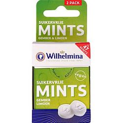 Foto van Wilhelmina mints suikervrij gember limoen 2x30g bij jumbo