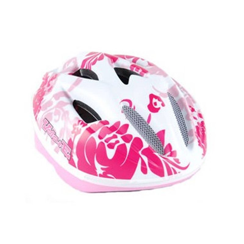 Foto van Volare fiets/skatehelm deluxe wit/roze