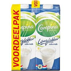 Foto van Campina langlekker volle melk voordeel 4 x 1l bij jumbo