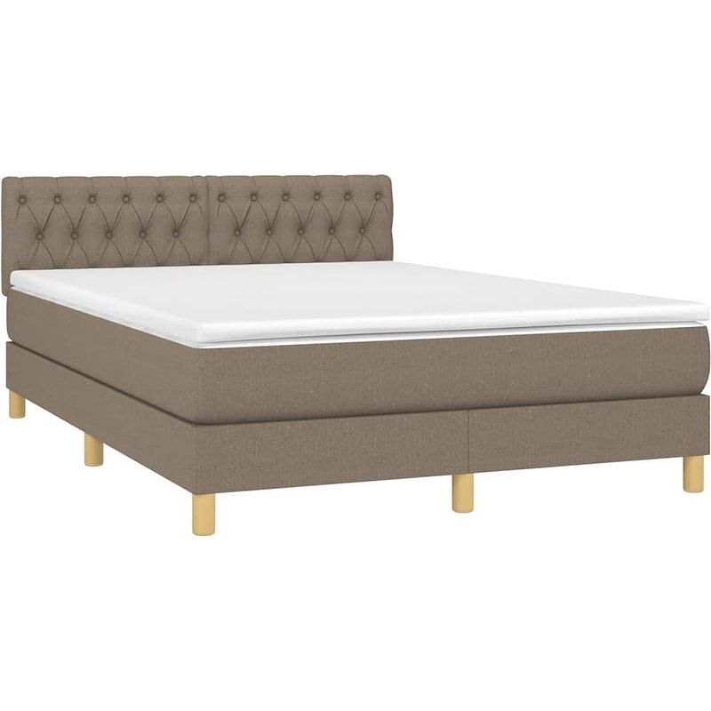 Foto van The living store bed led boxspring - 193 x 144 x 78/88 cm - pocketvering matras - huidvriendelijk topmatras -