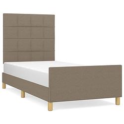 Foto van Vidaxl bedframe met hoofdeinde stof taupe 90x190 cm