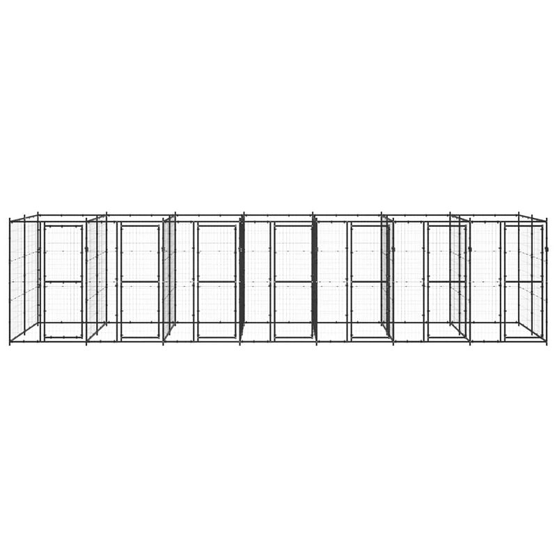 Foto van The living store hondenkennel - gepoedercoat staal - 770 x 220 x 180 cm - draadgaas