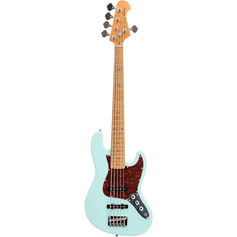 Foto van Fazley sunset series jellyfish 5 sky blue 5-snarige elektrische basgitaar met gigbag