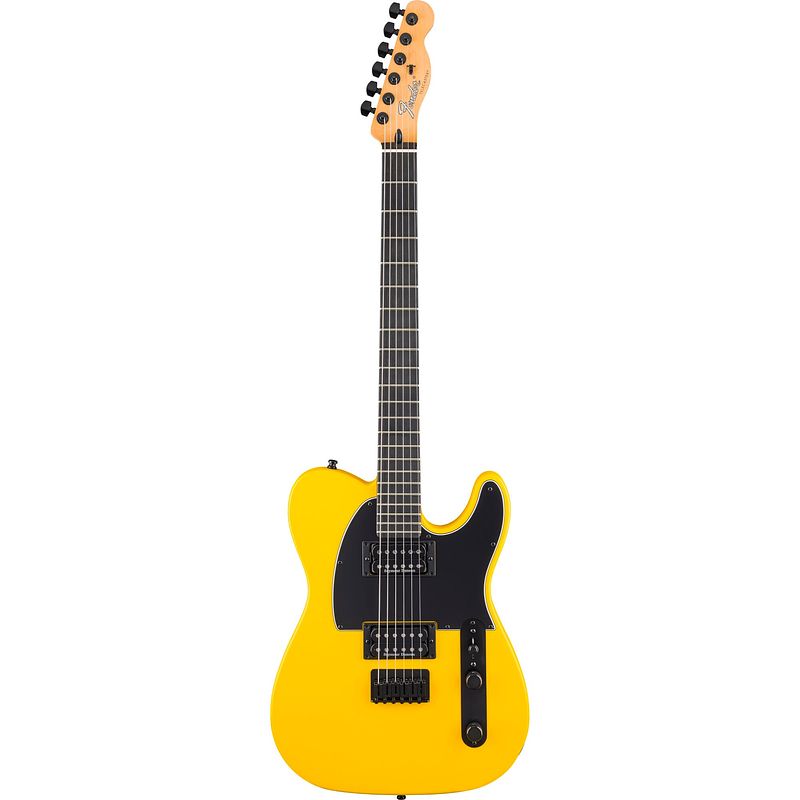 Foto van Fender limited edition player ii advanced telecaster hh eb ferrari yellow satin elektrische gitaar met deluxe gigbag