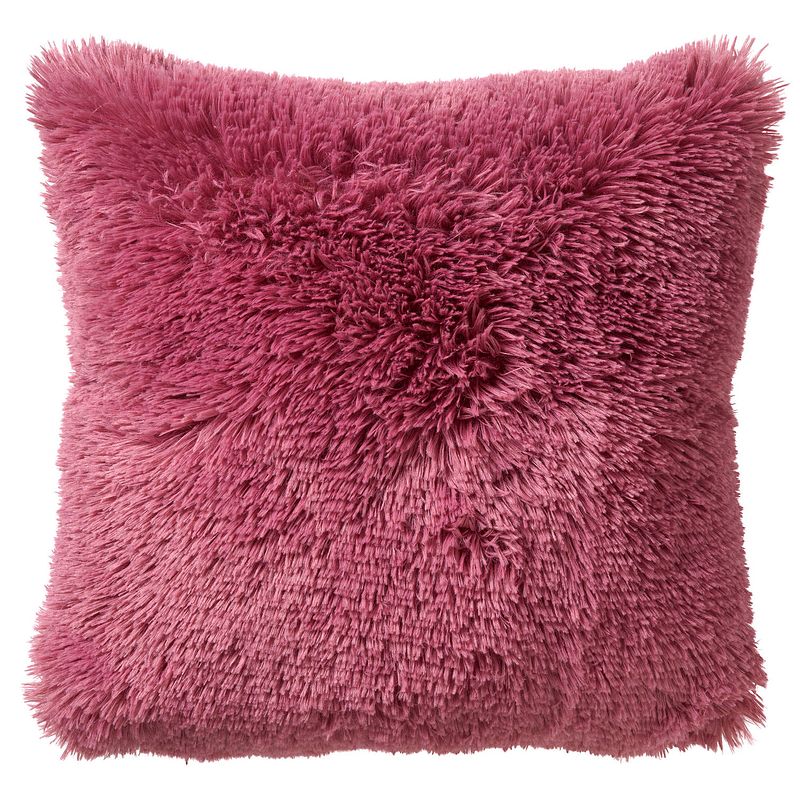 Foto van Dutch decor fluffy - sierkussen unikleur heather rose 45x45 cm - roze - roze