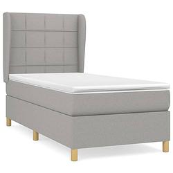 Foto van The living store boxspringbed - naam - bed 193x93x118/128 cm - pocketvering matras 90x190x20 cm - huidvriendelijk