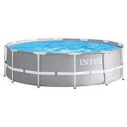 Foto van Intex opzetzwembad met pomp 26724gn prism 457 x 107 cm grijs