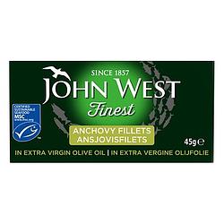 Foto van John west finest ansjovisfilets in extra vergine olijfolie msc 45g bij jumbo