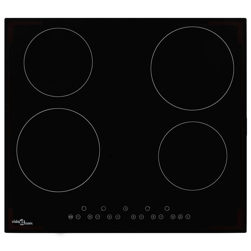 Foto van Vidaxl keramische kookplaat met 4 kookzones aanraakbediening 6000 w