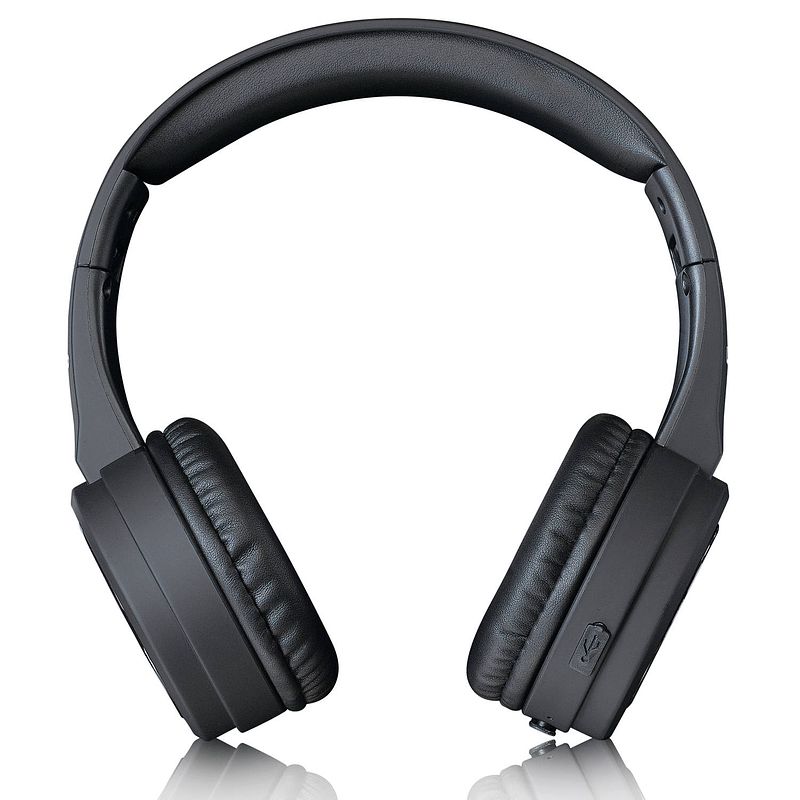 Foto van Bluetooth koptelefoon - spatwaterdicht lenco hpb-330bk zwart-grijs