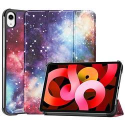 Foto van Basey ipad air 2022 (5e generatie) hoesje kunstleer hoes case cover - galaxy