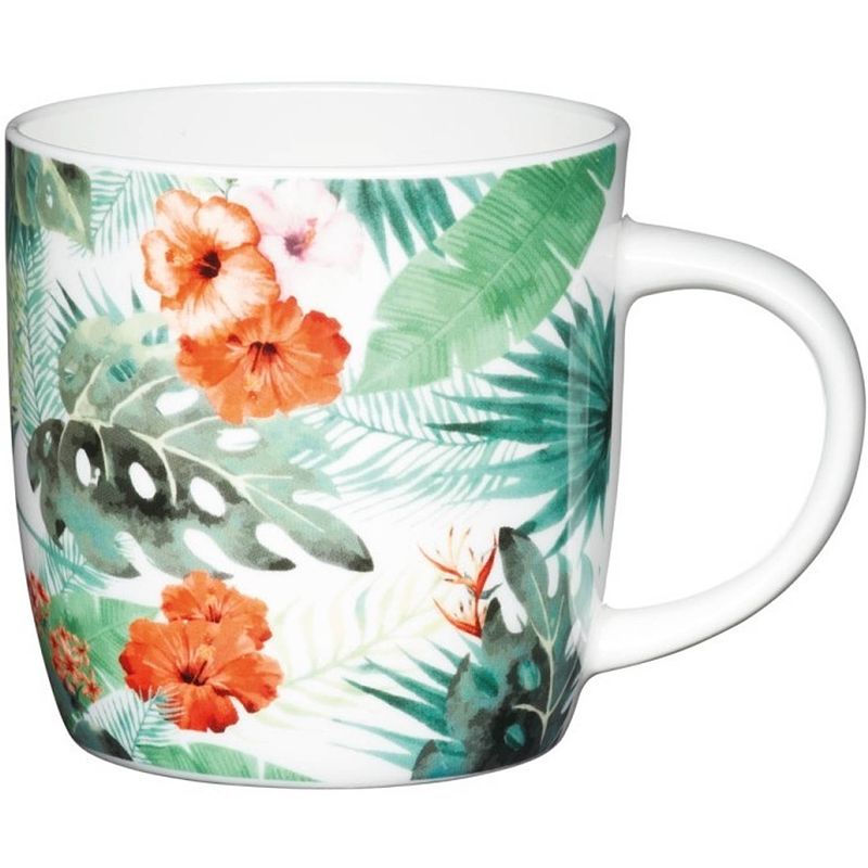 Foto van Set van 4 - mok palmbladeren - porselein, fine bone china - 425ml - kitchencraft