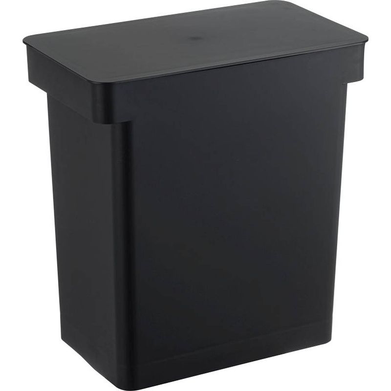 Foto van Yamazaki airtight trash can with caster - tower - black